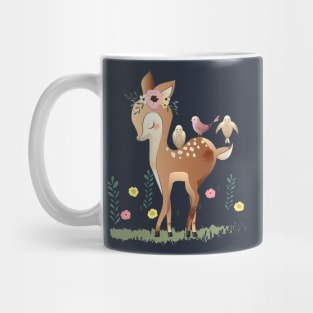 cute little deer with his friend Mug